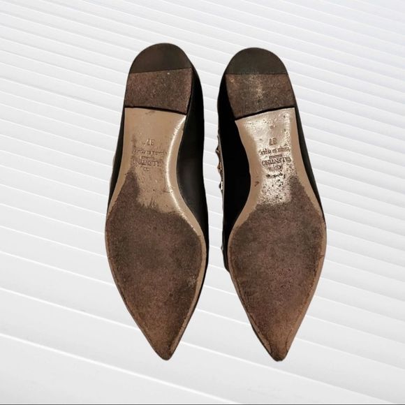 Valentino Garavani's ballerina Rockstud black ballet flats 37 - Picture 3 of 12